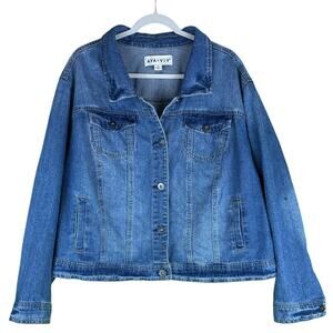 AVA & VIV Denim Jean Jacket Blue Sz 4X